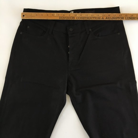 7 For All Mankind Relaxed Button Fly Black Jeans 36 - Picture 8 of 10